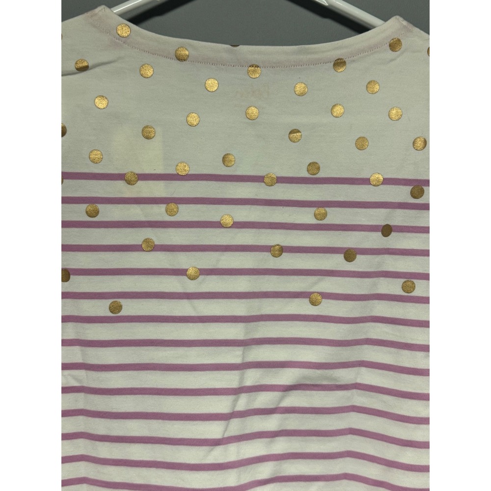 Boden Girls Breton Long‎ Sleeve Striped Gold Dot Shirt 13 14 Years 164cm Party - Picture 6 of 8